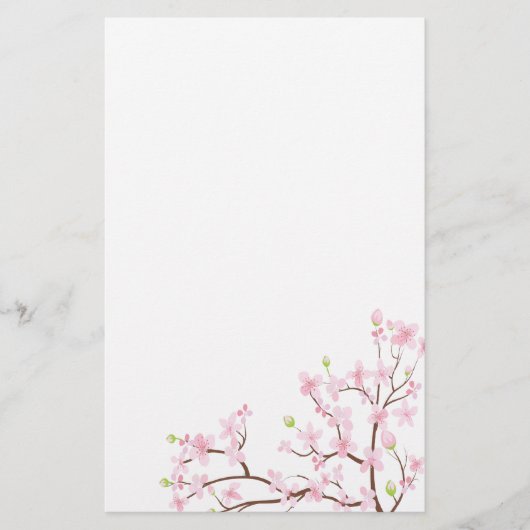 Roze Cherry Blossom Stationery Briefpapier (Voorkant)