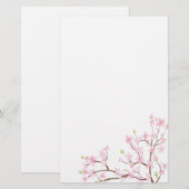 Roze Cherry Blossom Stationery Briefpapier (Voorkant / Achterkant)