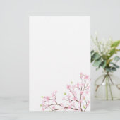 Roze Cherry Blossom Stationery Briefpapier (Staand voorkant)