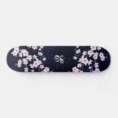 Roze Cherry Blossom Sterrennacht Sky Monogram Persoonlijk Skateboard (Horizontaal)