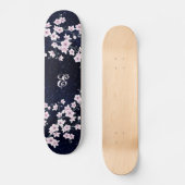 Roze Cherry Blossom Sterrennacht Sky Monogram Persoonlijk Skateboard (Voorkant)
