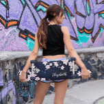 Roze Cherry Blossom Sterrennacht Sky Monogram Persoonlijk Skateboard<br><div class="desc">Een schemerroze kerry bloesem tak op een sterrenhemelblauwe achtergrond. Pas dit elegante florale melkwegskateboard aan met jouw naam.</div>