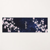 Roze Cherry Blossom Sterrennacht Sky Monogram Yogamat (Voorkant (horizontaal))
