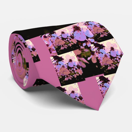 Roze Cherry Blossom Stropdas (Opgerold)