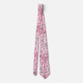 Roze Cherry Blossom Stropdas (Achterkant)
