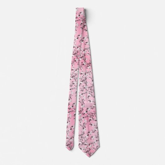 Roze Cherry Blossom Stropdas (Achterkant)