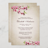 Roze Cherry Blossom  Tan Vrijgezellenfeest Kaart (Voorkant / Achterkant)