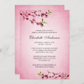 Roze Cherry Blossom  Tan Vrijgezellenfeest Kaart (Voorkant / Achterkant)