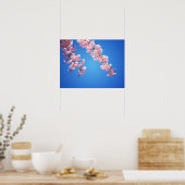 Roze Cherry Blossom tegen een blauwe hemel, medium Poster (Keuken)