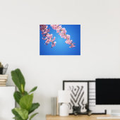 Roze Cherry Blossom tegen een blauwe hemel, medium Poster (Thuiskantoor)