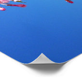 Roze Cherry Blossom tegen een blauwe hemel, medium Poster (Hoek)