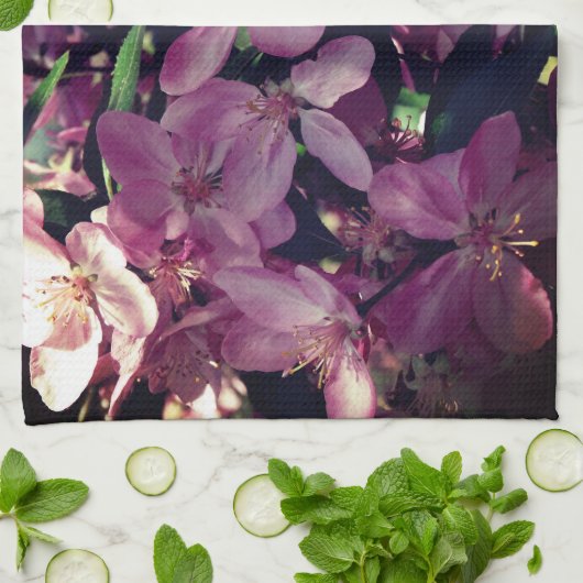 Roze Cherry Blossom Theedoek (Gevouwen)