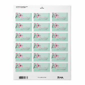 Roze Cherry Blossom Tortelduifjes Wedding Labels (Full Sheet)