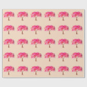 Roze Cherry Blossom tree art Cadeaupapier (Vlak)