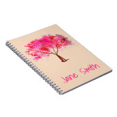 Roze Cherry Blossom tree art Notitieboek (Rechterzijde)