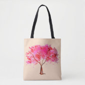Roze Cherry Blossom tree art Tote Bag (Voorkant)
