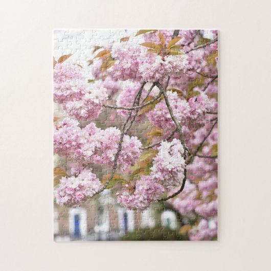Roze Cherry Blossom Tree Islington Verenigd Konink Legpuzzel (Verticaal)