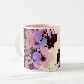 Roze Cherry Blossom Tweekleurige Koffiemok (Voorkant links)