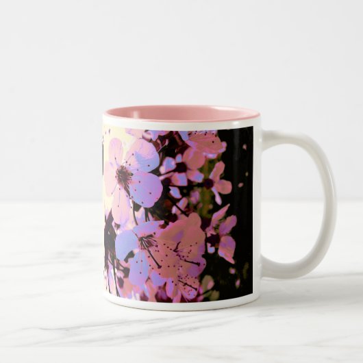 Roze Cherry Blossom Tweekleurige Koffiemok (Rechts)