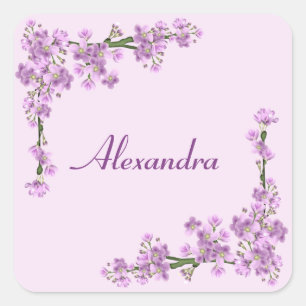 roze Cherry Blossom Vierkante Sticker