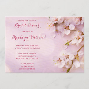 Roze Cherry Blossom Vrijgezellenfeest Invites Kaart