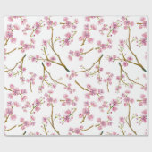 roze Cherry Blossom Waterverf Patroon Cadeaupapier (Vlak)