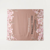 Roze Cherry Blossom Weddenschap Foto Booth Backdro Wandkleed (Voorkant (horizontaal))