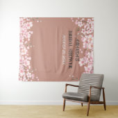 Roze Cherry Blossom Weddenschap Foto Booth Backdro Wandkleed (In Situ (horizontaal))