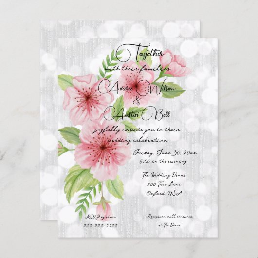 Roze Cherry Blossom Wedding (Voorkant / Achterkant)