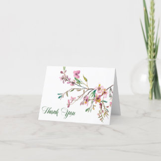 Roze Cherry Blossom Wedding Bedankkaart