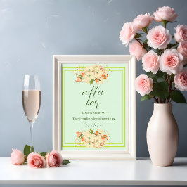 Roze Cherry Blossom, Wedding Coffee Bar Poster