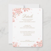 Roze Cherry Blossom Wedding Details Enclosure Card Kaart (Voorkant)
