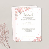 Roze Cherry Blossom Wedding Details Enclosure Card Kaart