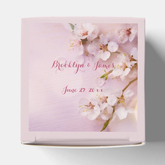 Roze Cherry Blossom Wedding Favor Boxes Bedankdoosjes (Bovenkant)