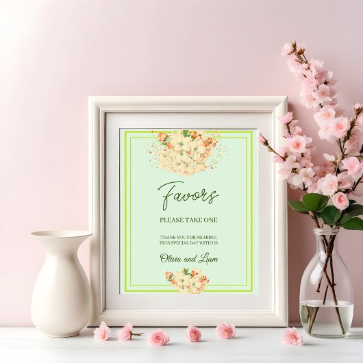 Roze Cherry Blossom , Wedding Favor Poster