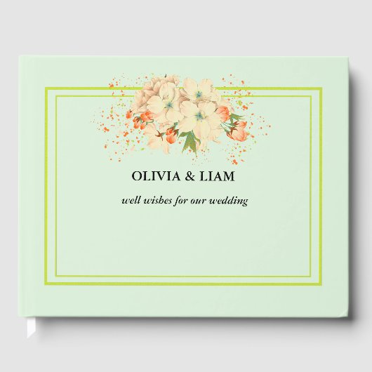 Roze Cherry Blossom , Wedding Guest Book Gastenboek (Voorkant)