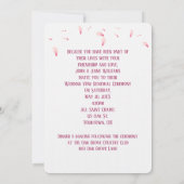 Roze Cherry Blossom Wedding Invitation Kaart (Achterkant)