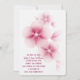 Roze Cherry Blossom Wedding Invitation Kaart