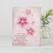 Roze Cherry Blossom Wedding Invitation Kaart (Staand voorkant)