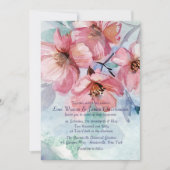 Roze Cherry Blossom Wedding Invitation Kaart (Voorkant)