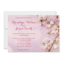 Roze Cherry Blossom Wedding Invitations