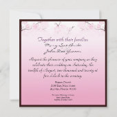 Roze Cherry Blossom Wedding Invitations Kaart (Achterkant)