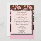 Roze Cherry Blossom Wedding Invitations Kaart (Achterkant)