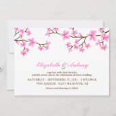 Roze Cherry Blossom Wedding Kaart (Voorkant)