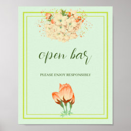 Roze Cherry Blossom , Wedding Open Bar Poster