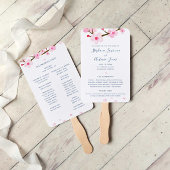 Roze Cherry Blossom Wedding Program Hand Fan Handwaaier