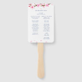 Roze Cherry Blossom Wedding Program Hand Fan Handwaaier (Achterkant)