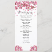 Roze Cherry Blossom Wedding Programmakaart (Achterkant)