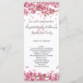 Roze Cherry Blossom Wedding Programmakaart (Voorkant)