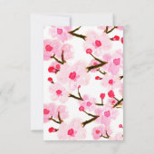 Roze Cherry Blossom Wedding RSVP Kaartje (Achterkant)